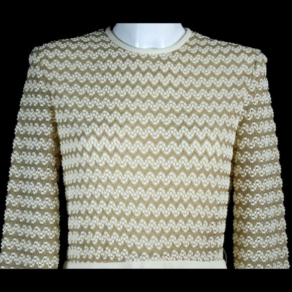 R&K KNITS Vintage Maxi Dress Small 4-6 Romantic Retro Mod Princess 1960's Gown - Picture 3 of 12